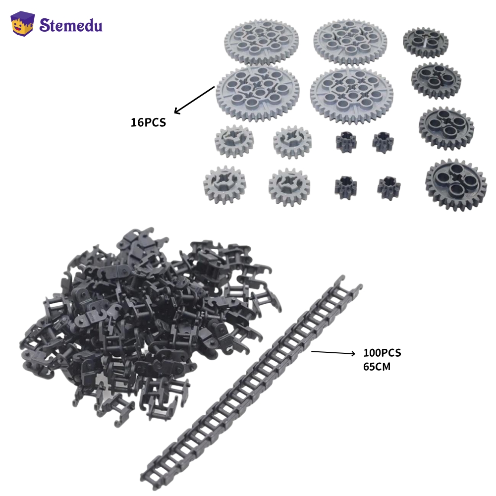 Toy Train Track Set - 16 pçs moc blocos de construção