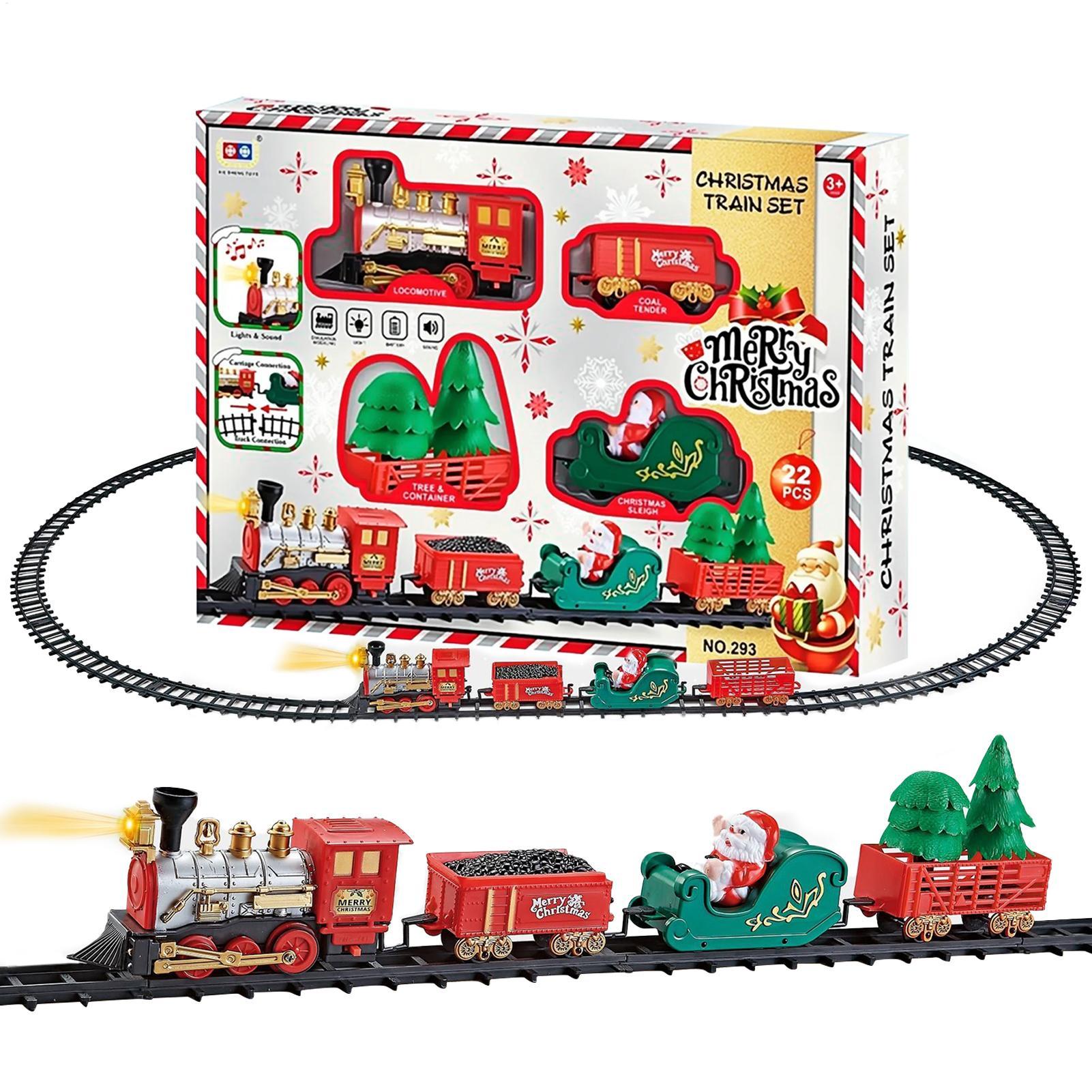 Toy Train Track Set - Trem de natal com luz e