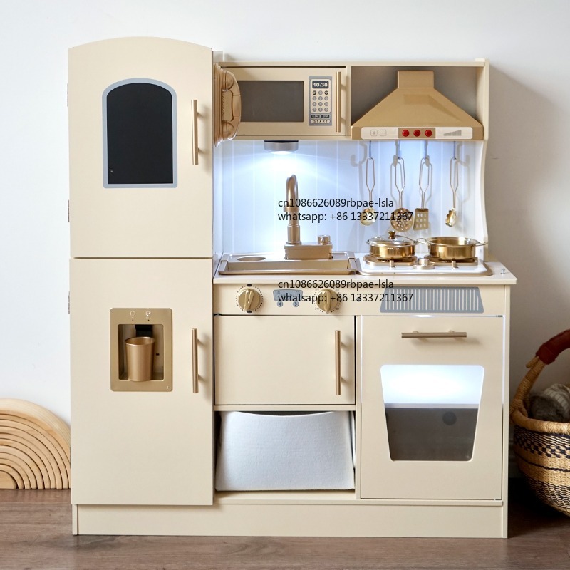 Kids Toys Kitchen Set - Conjunto de Cozinha Educacional de Madeira