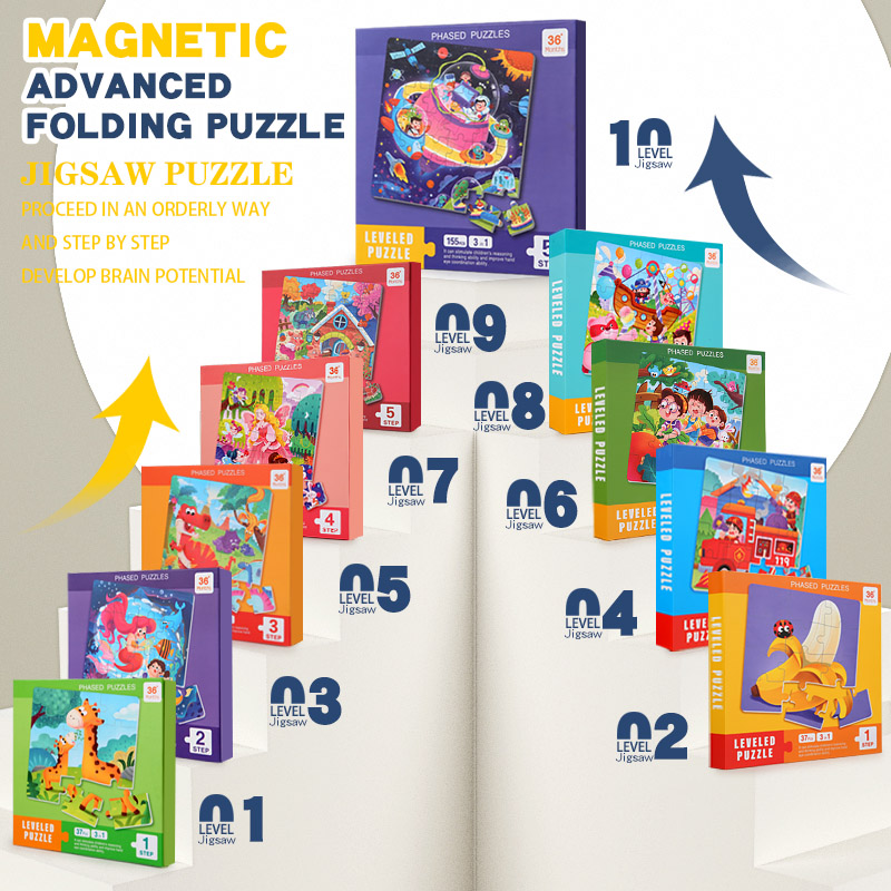 Kids Quiet Toys - Quebra-Cabeça Magnético de Madeira para Crianças