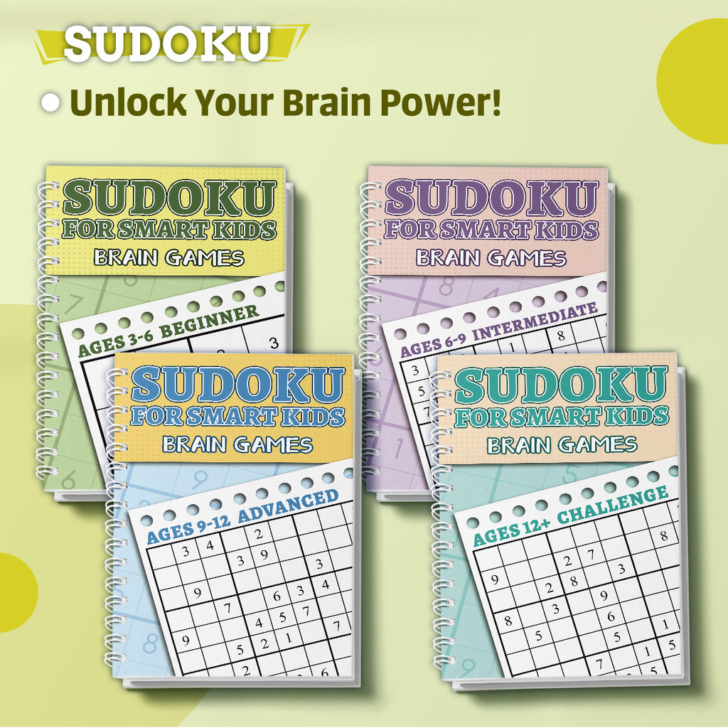Kids Toys And Games - Conjunto de Livros de Quebra-Cabeça Sudoku