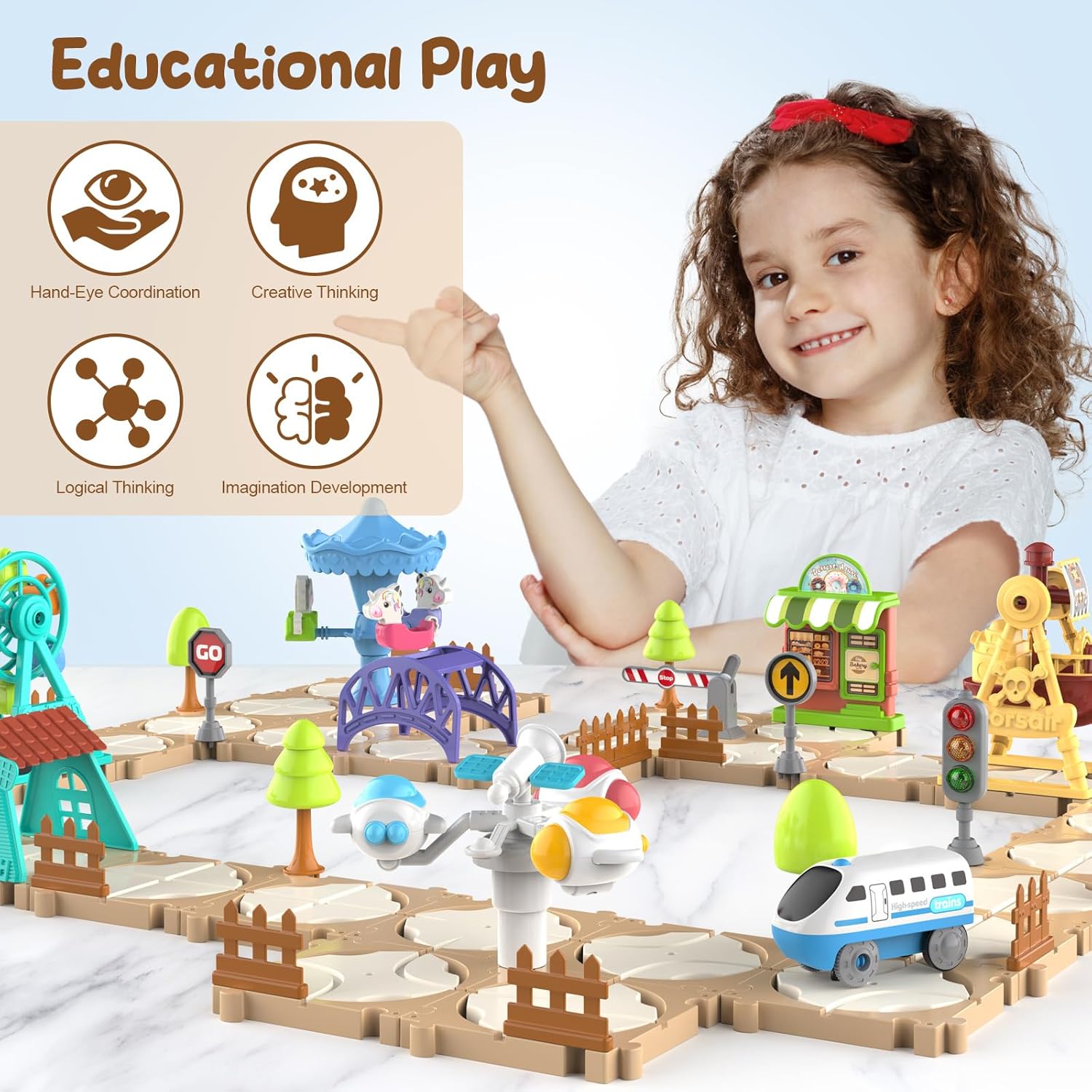 Conjunto de Pista de Quebra-Ca - Toy Train Track Set avaliação e preço