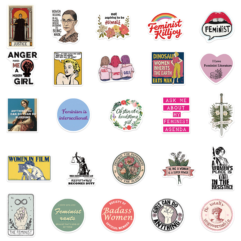 50 Adesivos Feministas Girl Po - Kids Toys Quotes avaliação e preço