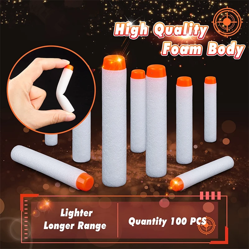 100 unidades de dardos de reca - Foam Dart Gun avaliação e preço